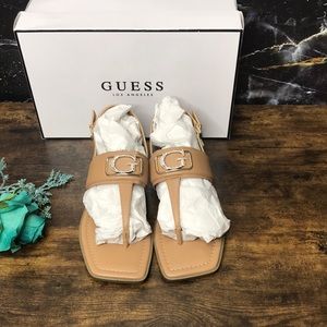 GUESS GUESS Womens Arenna T-Strap F Tan 8.5M